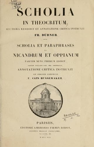 Tapa de Scholia in Theocritum