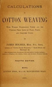 Tapa de Calculations in cotton weaving