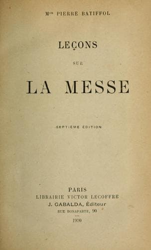 Tapa de Leçons sur la messe