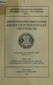 Tapa de Der Beitrag der christlichen Kirchen zur internationalen Verstandigung