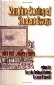 Tapa de Machine scoring of student essays