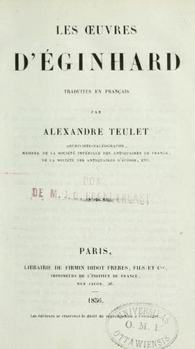 Tapa de Les Oeuvres d'Einhard