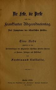 Tapa de Die feste, die presse, und der Frankfurter Abgeordnetentag