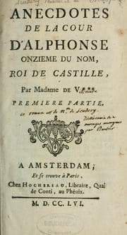 Tapa de Anecdotes de la cour d'Alphonse onzième du nom, roi de Castille