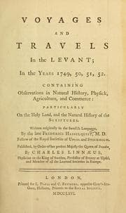 Tapa de Voyages and travels in the Levant in the years 1749, 50, 51, 52