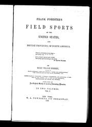 Tapa de Frank Forester's field sports of the United States and British provinces of North America