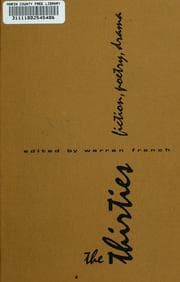 Tapa de The thirties: fiction, poetry, drama