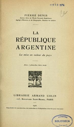 Tapa de La République Argentine