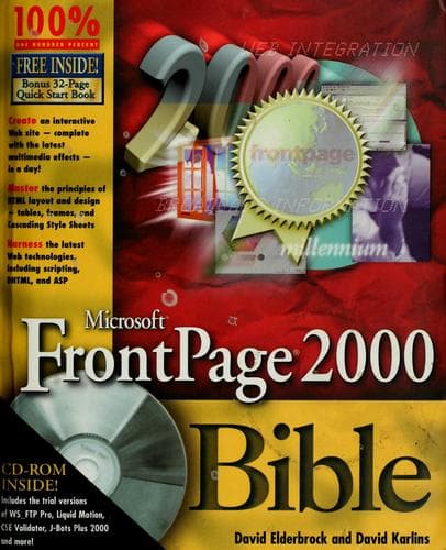 Tapa de Microsoft FrontPage 2000 bible. Microsoft FrontPage 2000 bible quick start