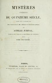 Tapa de Mystères inédits du quinzième siècle, pub. pour la première fois, avec l'autorisation de AA. le ministre de l'Instruction publique