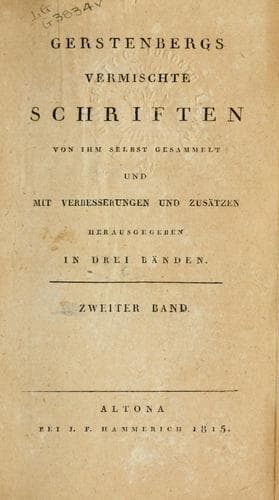Tapa de Vermischte Schriften