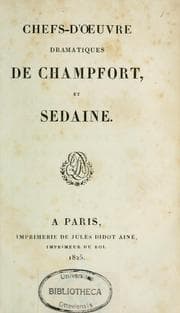 Tapa de Chefs-d'oeuvre dramatiques de Champfort et Sedaine