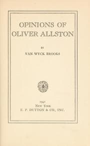 Tapa de Opinions of Oliver Allston