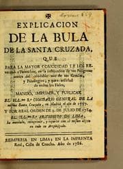 Tapa de Explicacion de la bula de la Santa Cruzada
