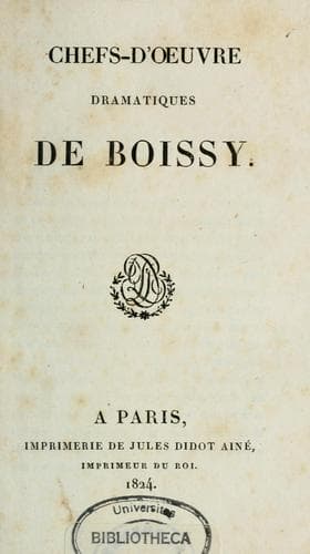 Tapa de Chefs-d'oeuvre dramatiques de Boissy