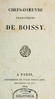 Tapa de Chefs-d'oeuvre dramatiques de Boissy