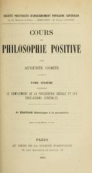 Tapa de Cours de philosophie positive