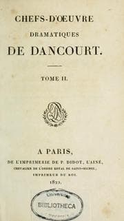 Tapa de Chefs-d'oeuvre dramatiques de Dancourt