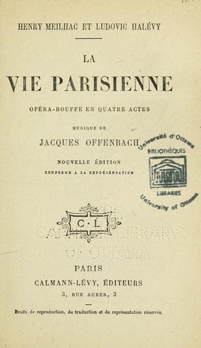 Tapa de La vie parisienne
