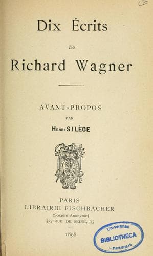 Tapa de Dix écrits de Richard Wagner