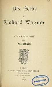 Tapa de Dix écrits de Richard Wagner