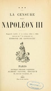 Tapa de La Censure sous Napoléon III