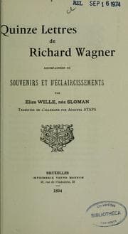 Tapa de Quinze lettres de Richard Wagner