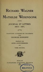 Tapa de Richard Wagner à Mathilde Wesendonk
