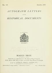 Tapa de Autograph letters and historical documents