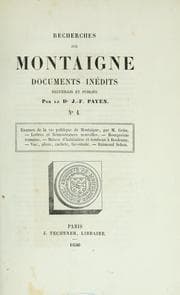 Tapa de Recherches sur Montaigne