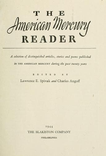 Tapa de The  American mercury reader