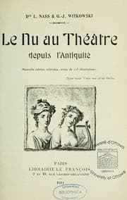 Tapa de Le Nu au théâtre depusi l'Antiquité