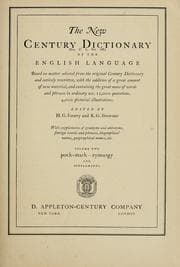 Tapa de The New Century dictionary ... of the English language