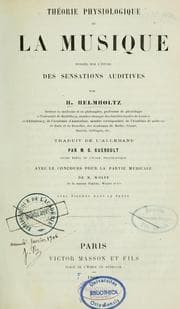 Tapa de Théorie physiologique de la musique, fondée sur l'étude des sensations auditives
