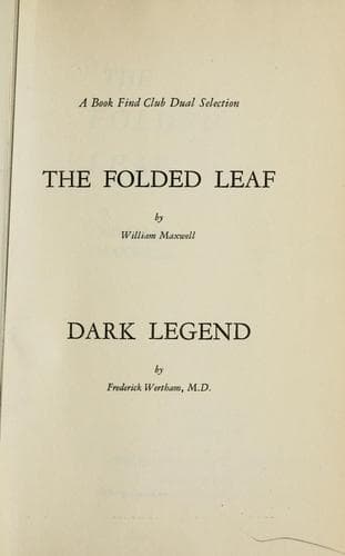 Tapa de The Folded Leaf / Dark Legend