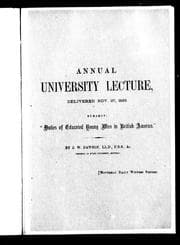 Tapa de Annual university lecture, delivered Nov. 27, 1863