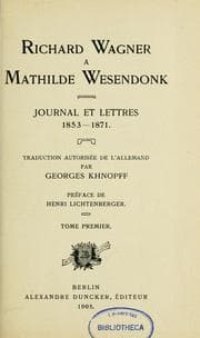 Tapa de Richard Wagner à Mathilde Wesendonk