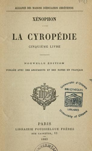 Tapa de La Cyropédie