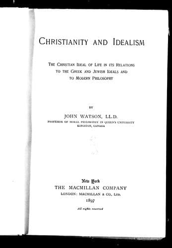Tapa de Christianity and idealism