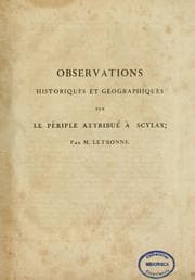 Tapa de Observations historiques et géographiques sur le Périple attribué à Scylax
