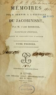 Tapa de Mémoires pour servir à l'histoire du jacobinisme
