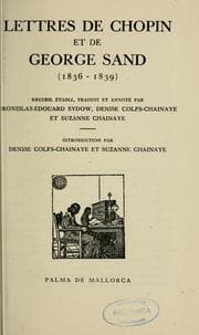 Tapa de Lettres de Chopin et de George Sand, 1836-1839