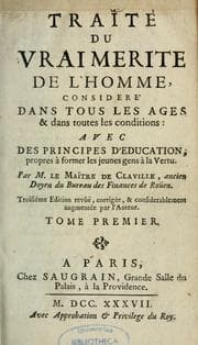 Tapa de Traité du vrai merite de l'homme, considéré dans tous les ages & dans toutes les conditions