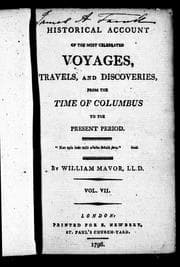 Tapa de Historical account of the most celebrated voyages, travels, and discoveries