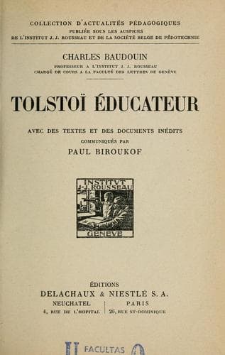 Tapa de Tolstoï éducateur