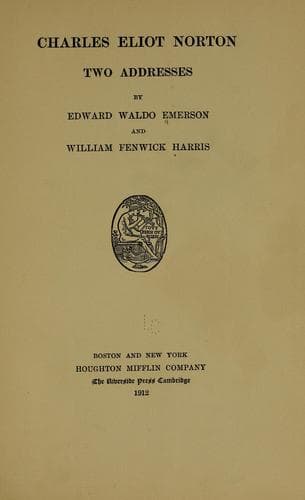 Tapa de Charles Eliot Norton