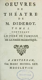 Tapa de Œuvres de théatre de M. Diderot