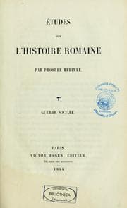 Tapa de Études sur l'histoire romaine