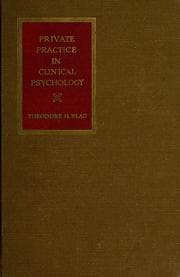 Tapa de Private practice in clinical psychology
