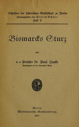 Tapa de Bismarcks Sturz